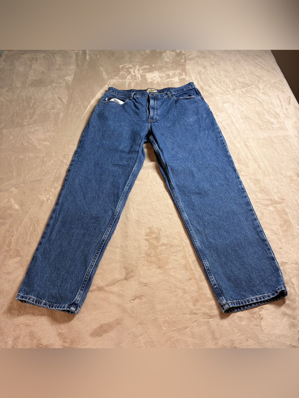 L.L.Bean Double L Relaxed Fit Jeans Straight Leg Denim Men's 35x30 2025 Dark Blu